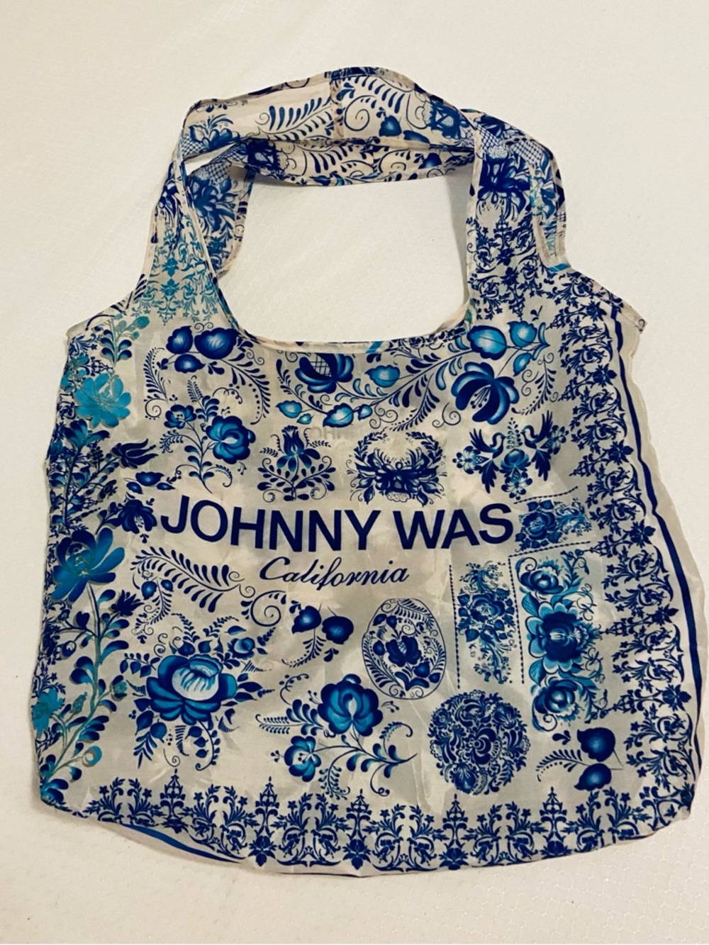 Johnny Was California Blue Floral Tote Bag, Excellent Condition